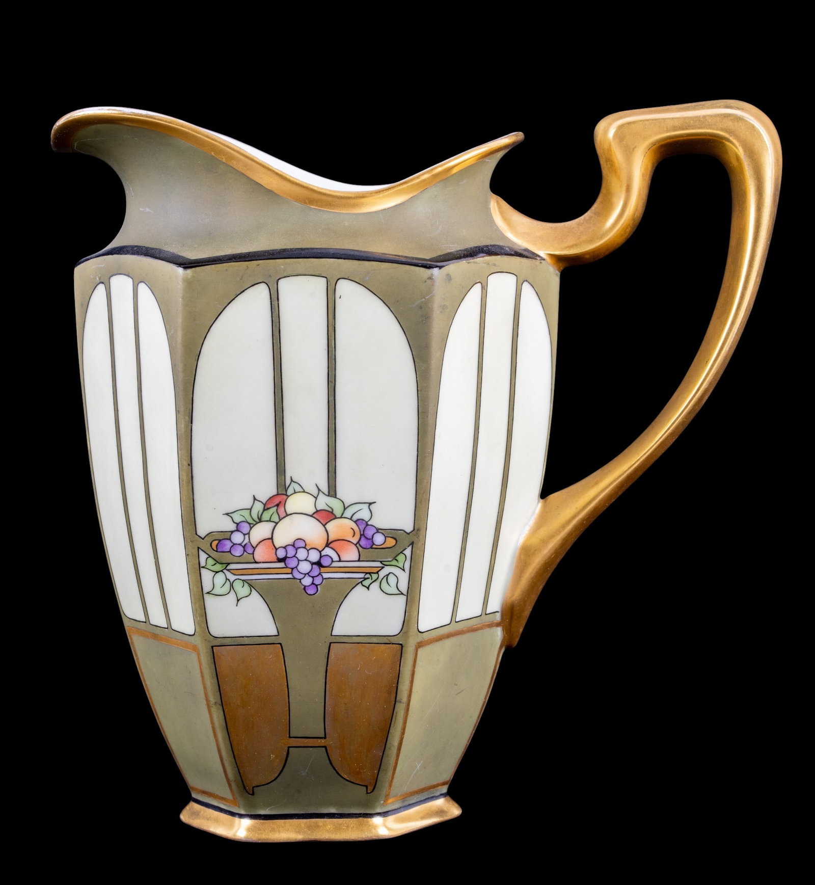 Art Deco Painted Pitcher, signed Foley (1 of 7)