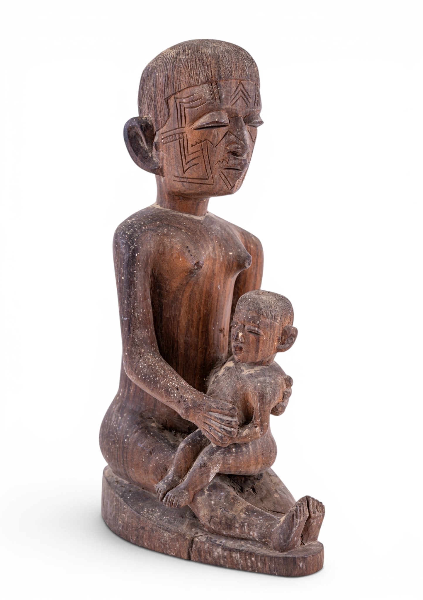 African Carved Hardwood Figure of Mother & Child (1 of 8)