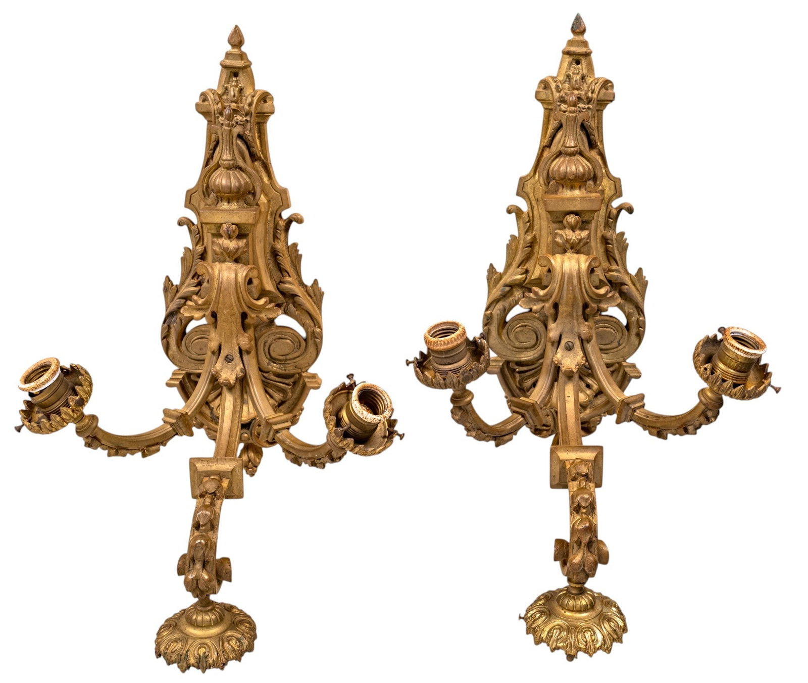 Rococo Style Gold Tone Large Bronze Sconces (1 of 11)