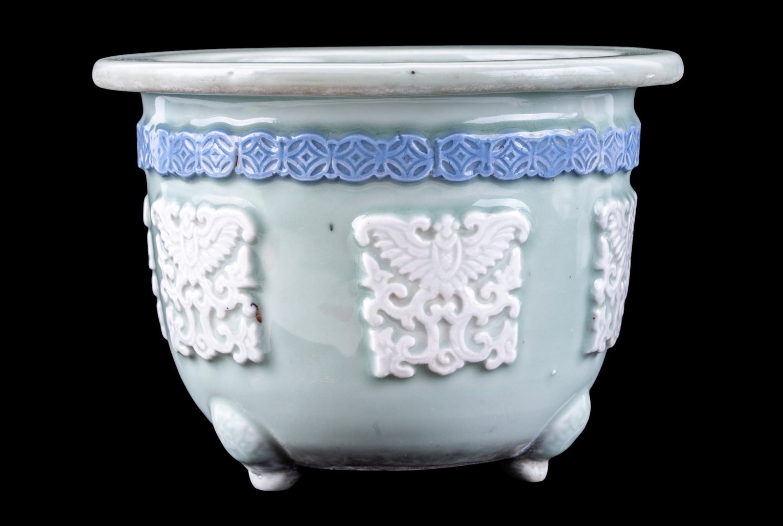 Antique Chinese Celadon Planter w/ Butterflies (1 of 12)