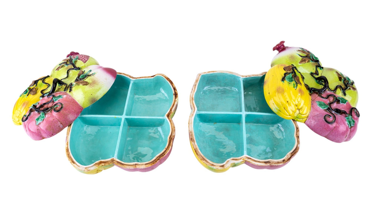 Early Footed Porcelain Chinese Fruit Boxes (2) - 12