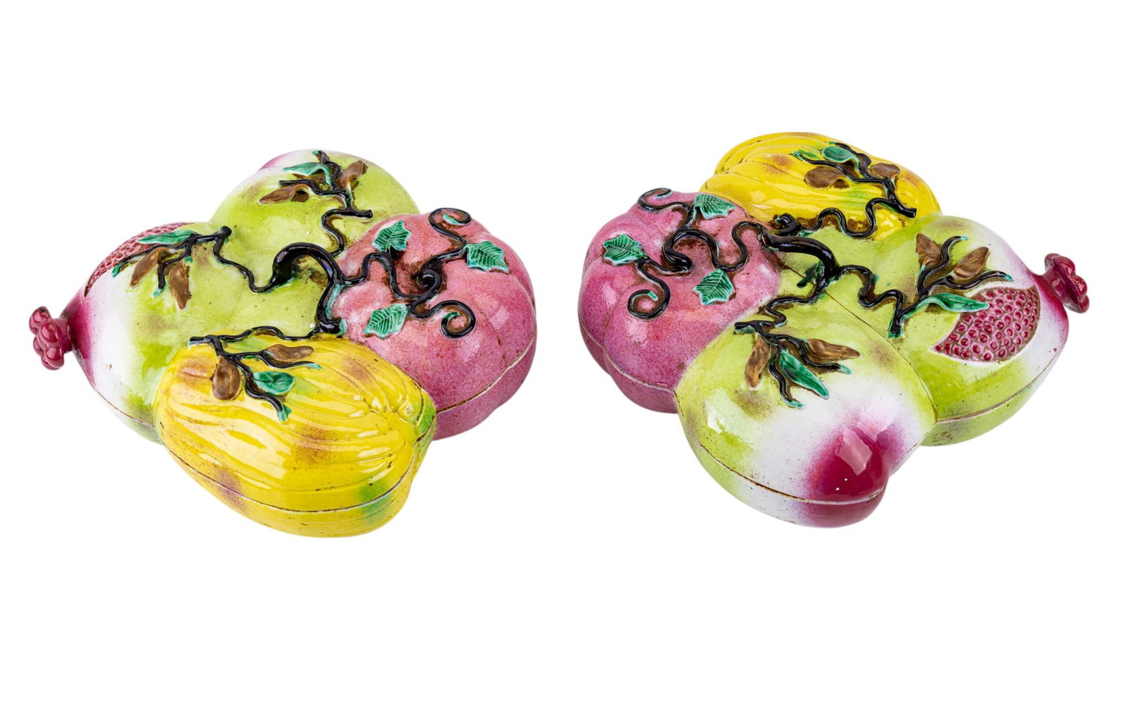 Early Footed Porcelain Chinese Fruit Boxes (2) - 2