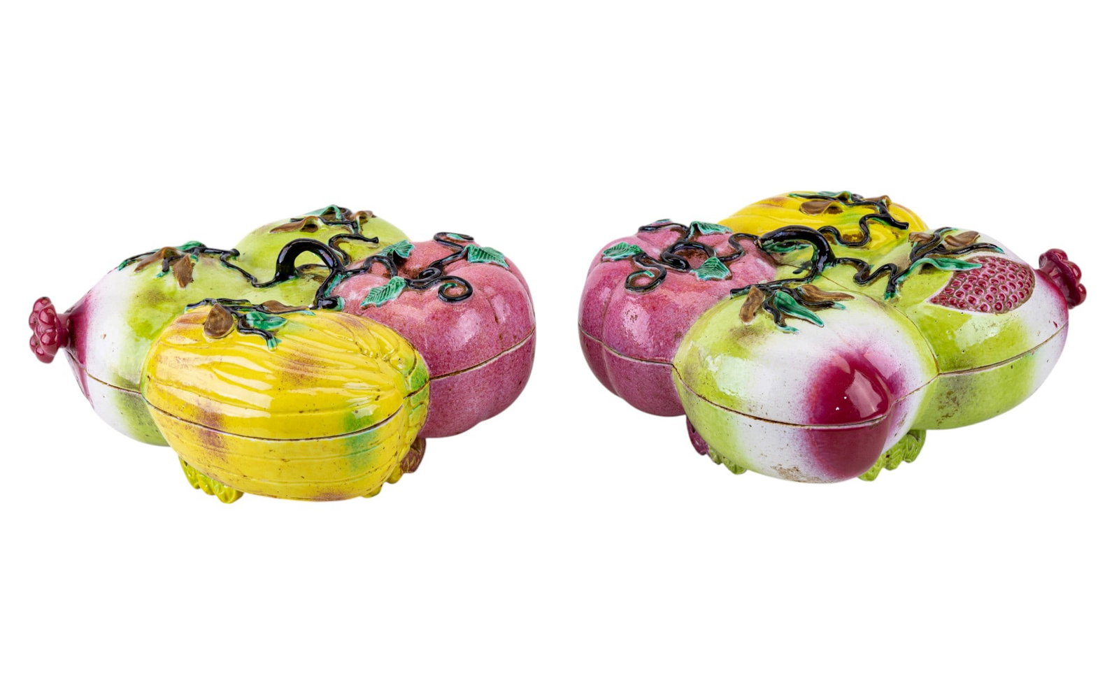 Early Footed Porcelain Chinese Fruit Boxes (2) - 3