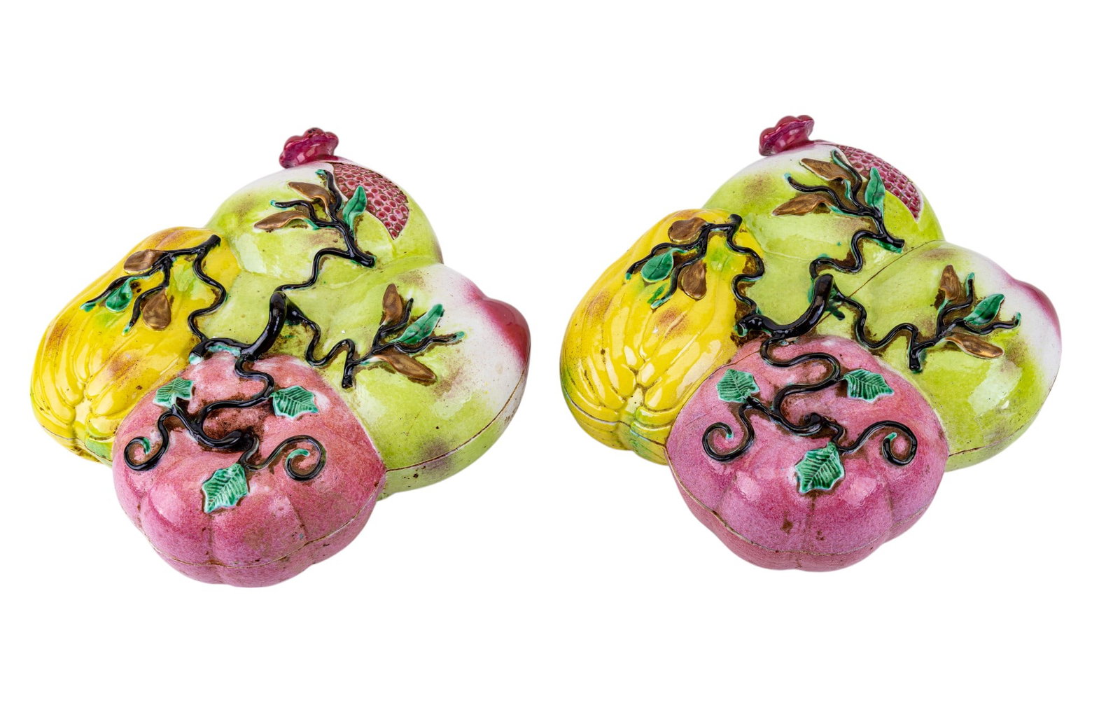 Early Footed Porcelain Chinese Fruit Boxes (2) - 4