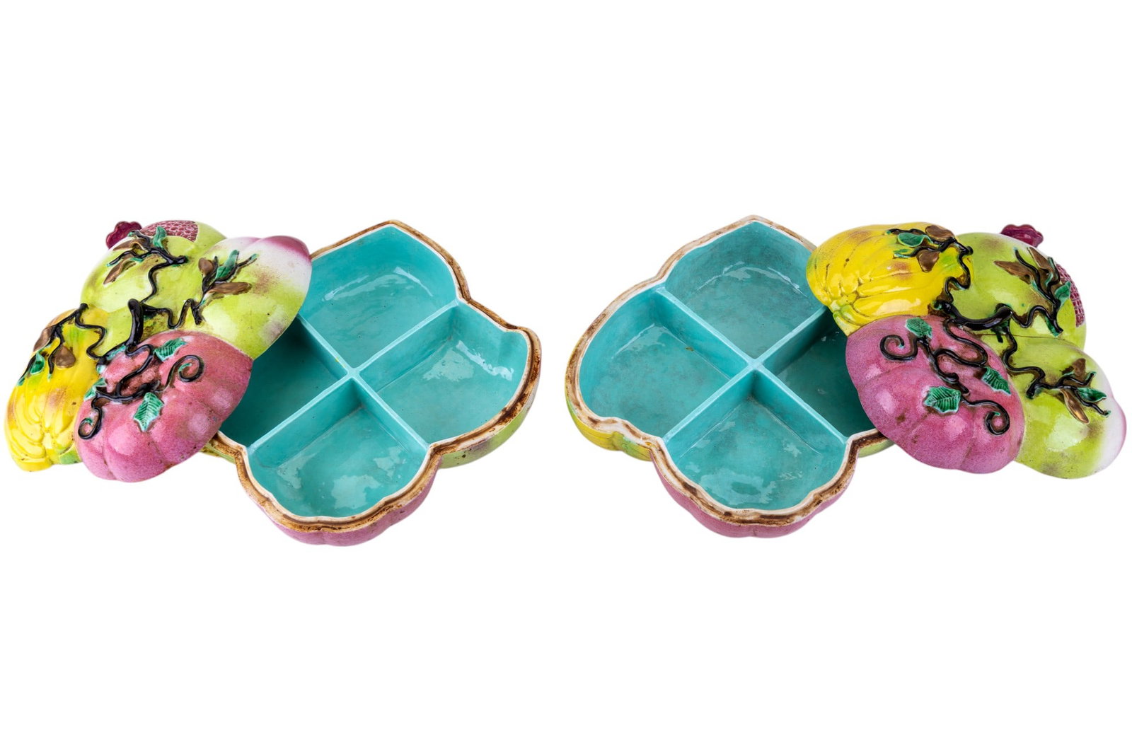 Early Footed Porcelain Chinese Fruit Boxes (2) - 5