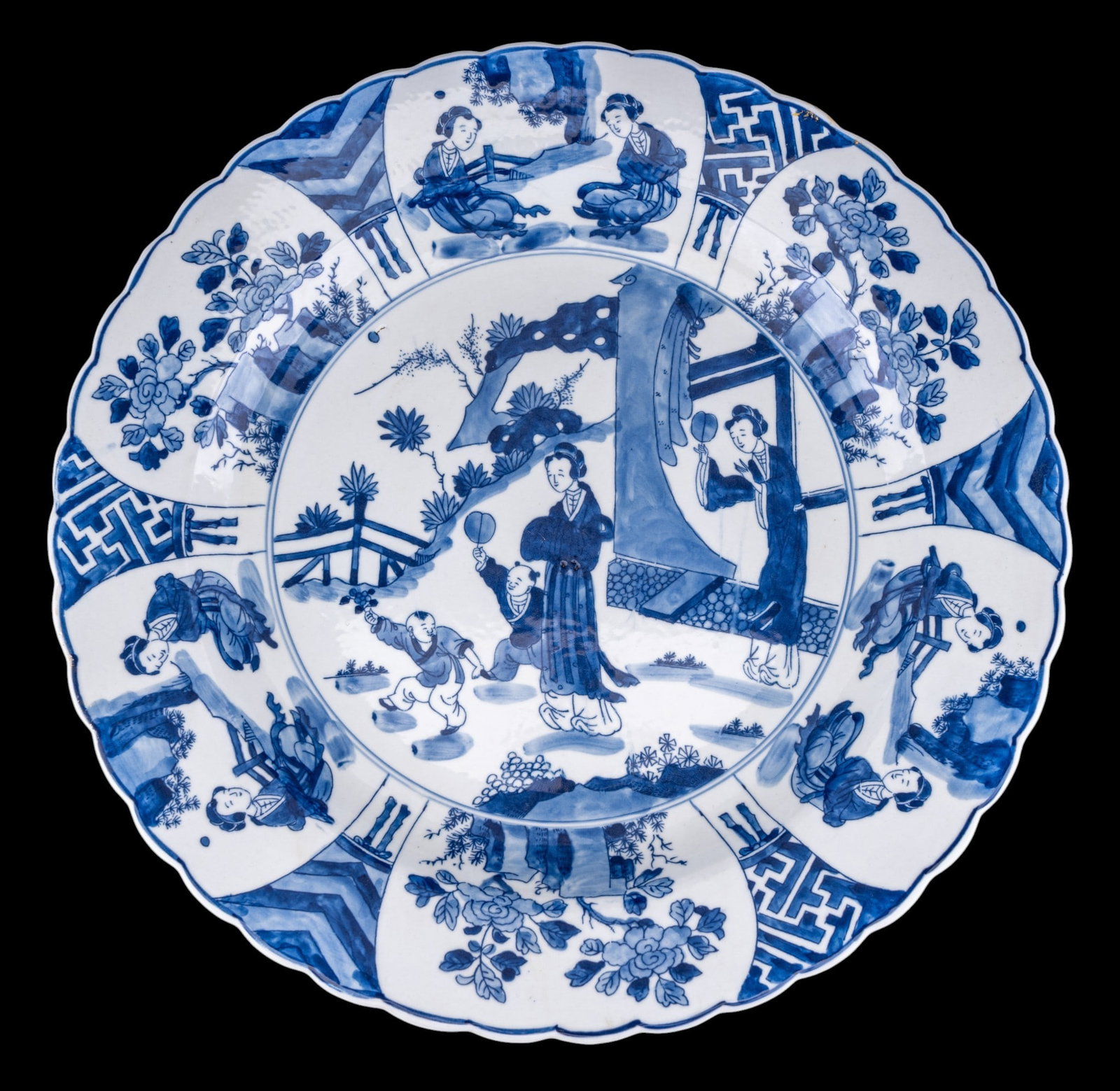 Chinese Blue and White Porcelain Charger (1 of 6)