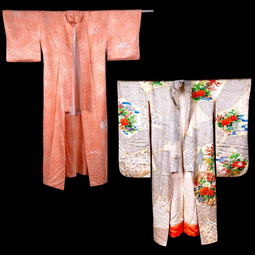 Japanese Furisode and Iromuji Silk Kimono (1 of 11)