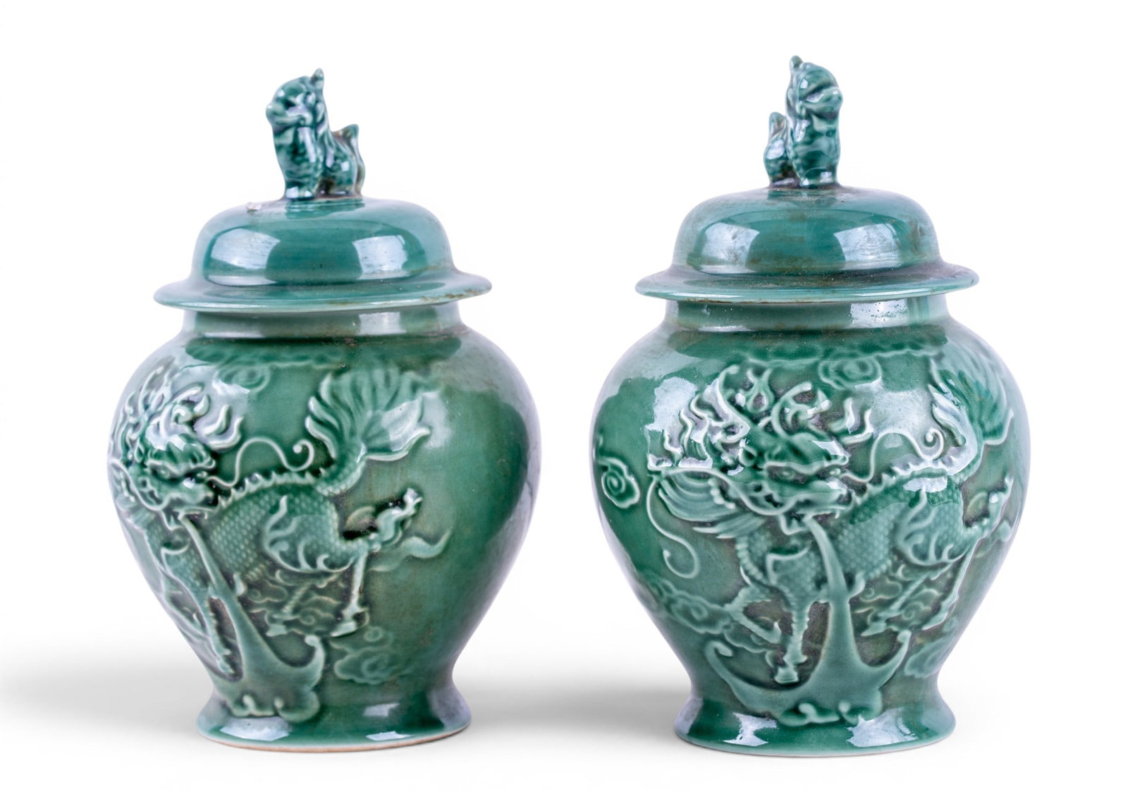 Pair of Chinese Ceramic Temple Jars (1 of 8)