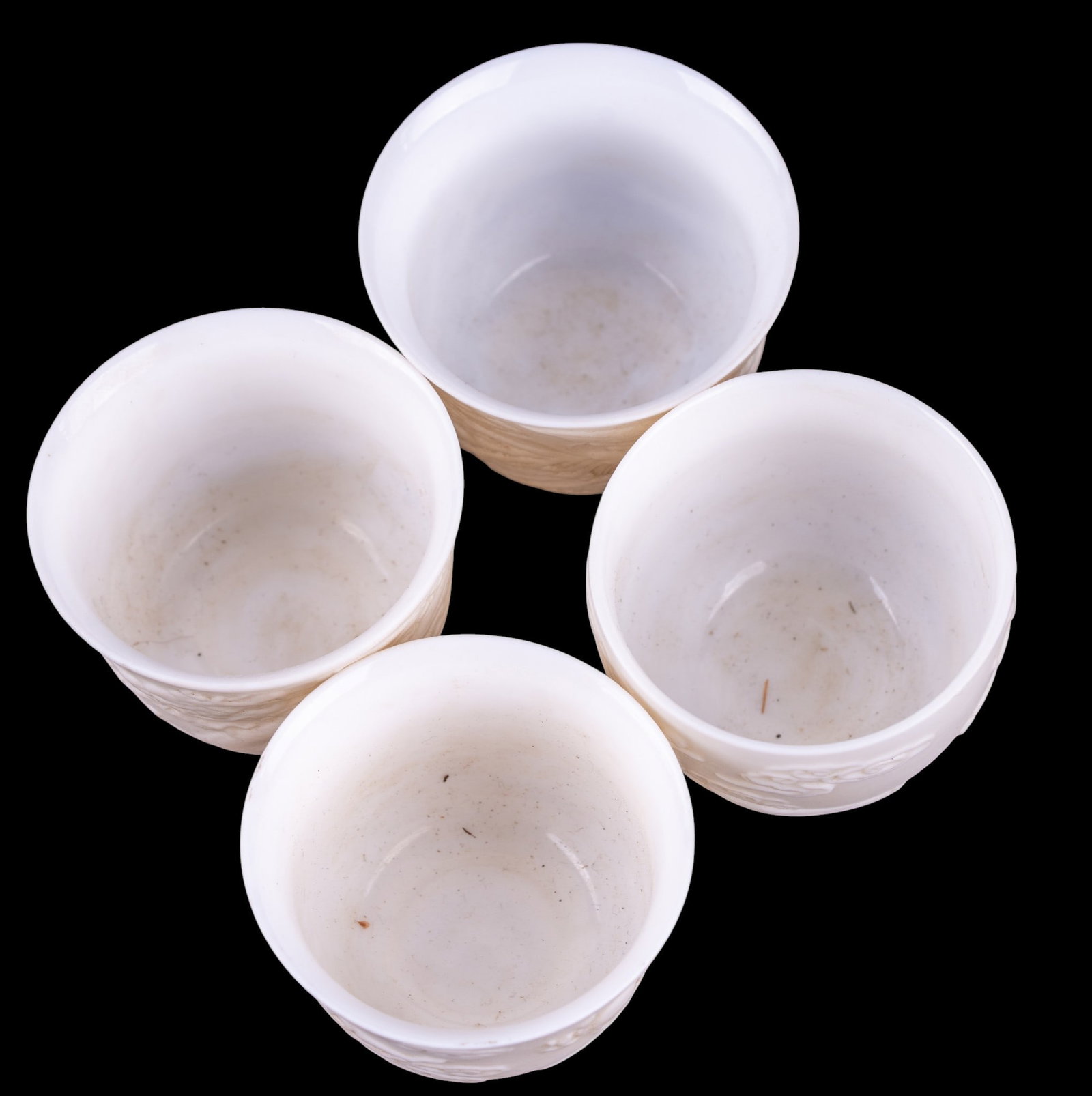 Chinese Bisque Teapot and 4 Teacups - 6