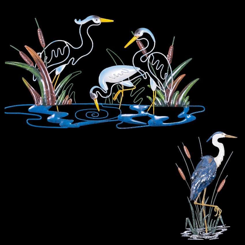 Contemporary Shore Bird Metal Wall Art (1 of 6)