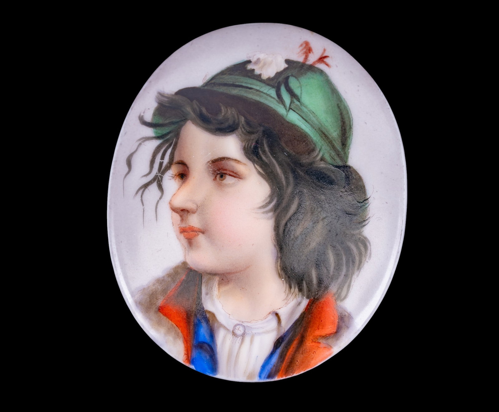 Early Hand Painted Porcelain Miniature Portrait (1 of 4)