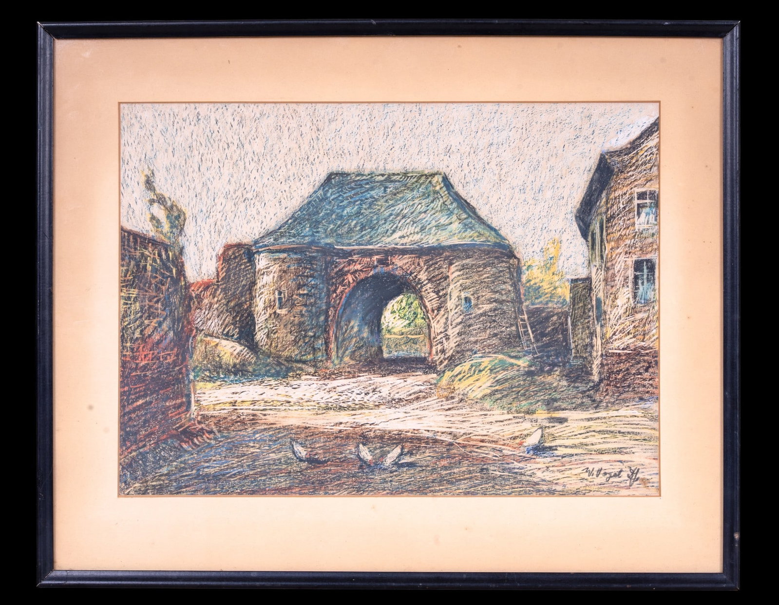 Pastel on Paper Attributed to Werner Vogel (1 of 5)