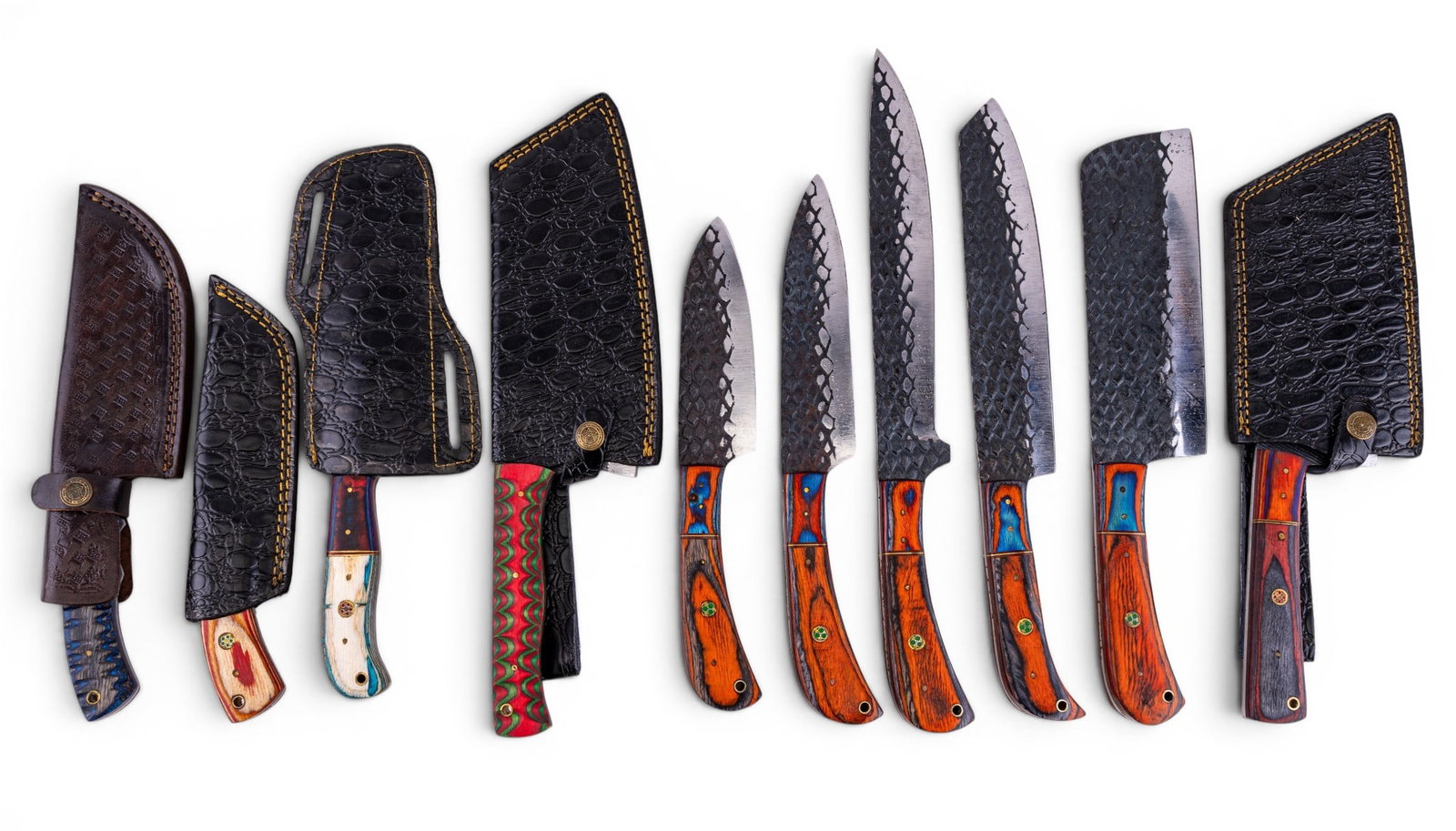 Artisan Handmade Knives w/ Marble Resin Inlay (10) (1 of 11)