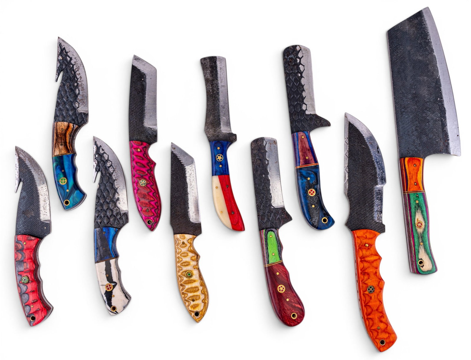 Artisan Handmade Knives w/ Marble Resin Inlay (10) (1 of 13)