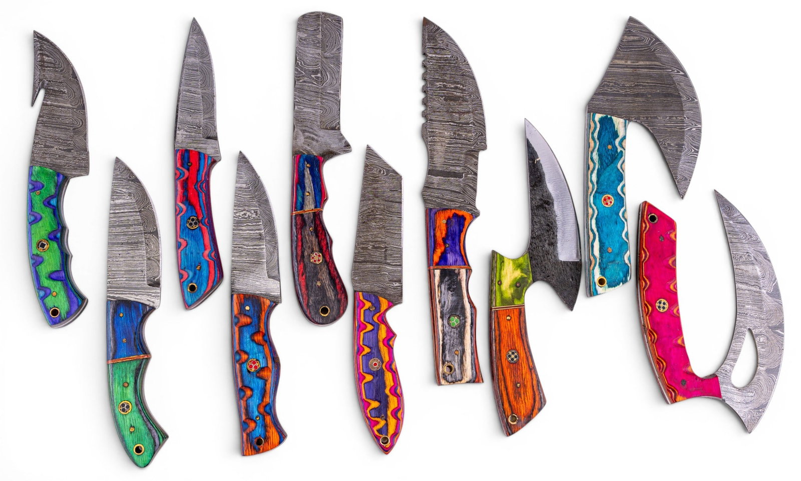 Artisan Handmade Damascus Steel Knives, (10) (1 of 9)
