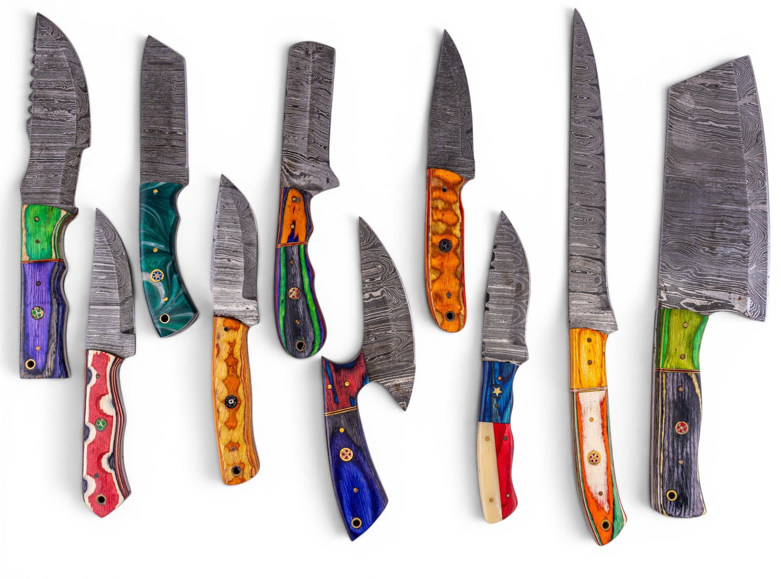 Artisan Damascus Steel Knives, Various Forms (10) (1 of 10)