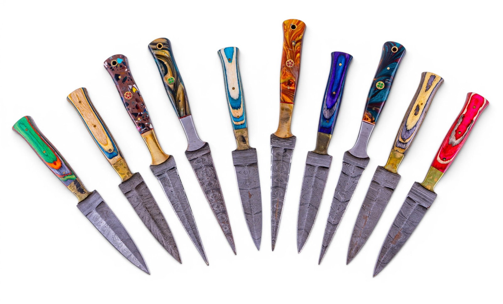 Damascus Steel X Fixed Blade Knives (1 of 4)