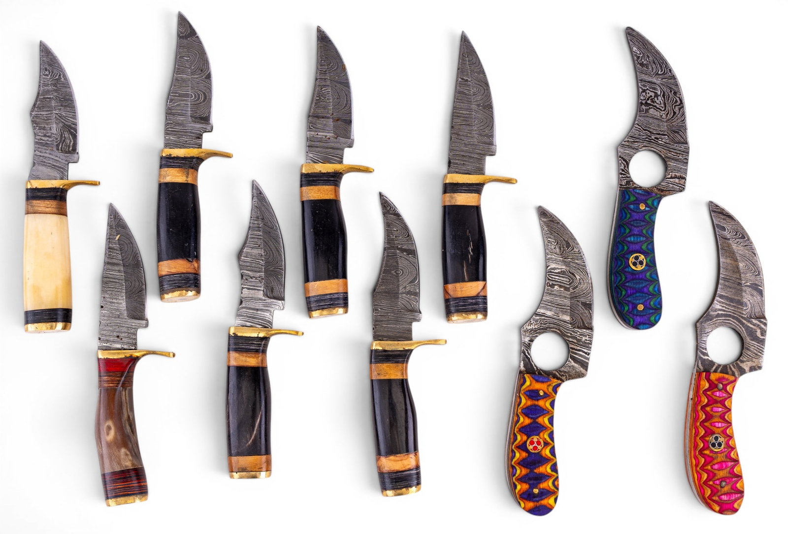 10 Damascus Steel Knives, Various Forms (1 of 9)