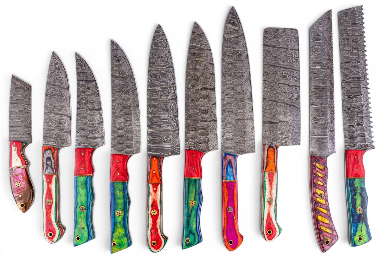 Damascus Steel Chef's Knives (10pc) (1 of 8)