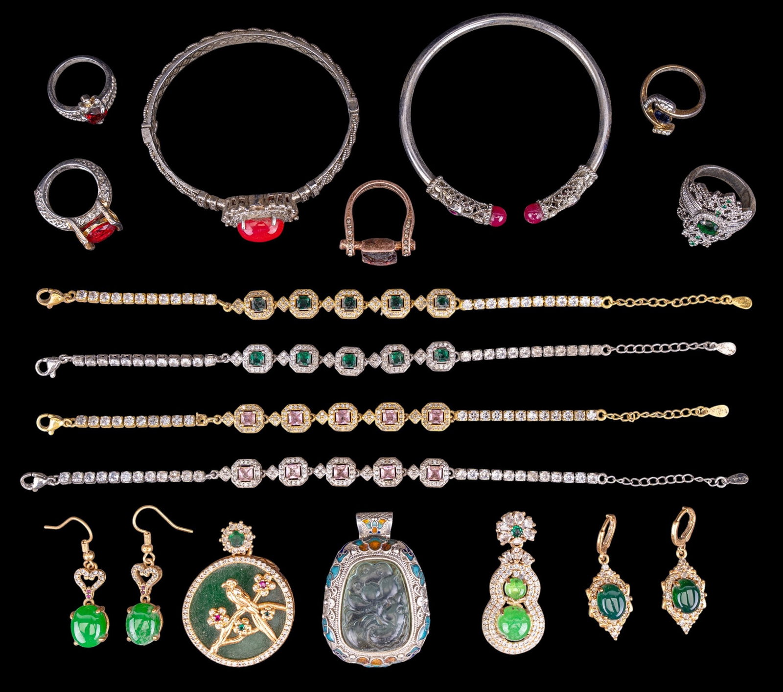 Chinese Hardstone Costume Jewelry (1 of 9)