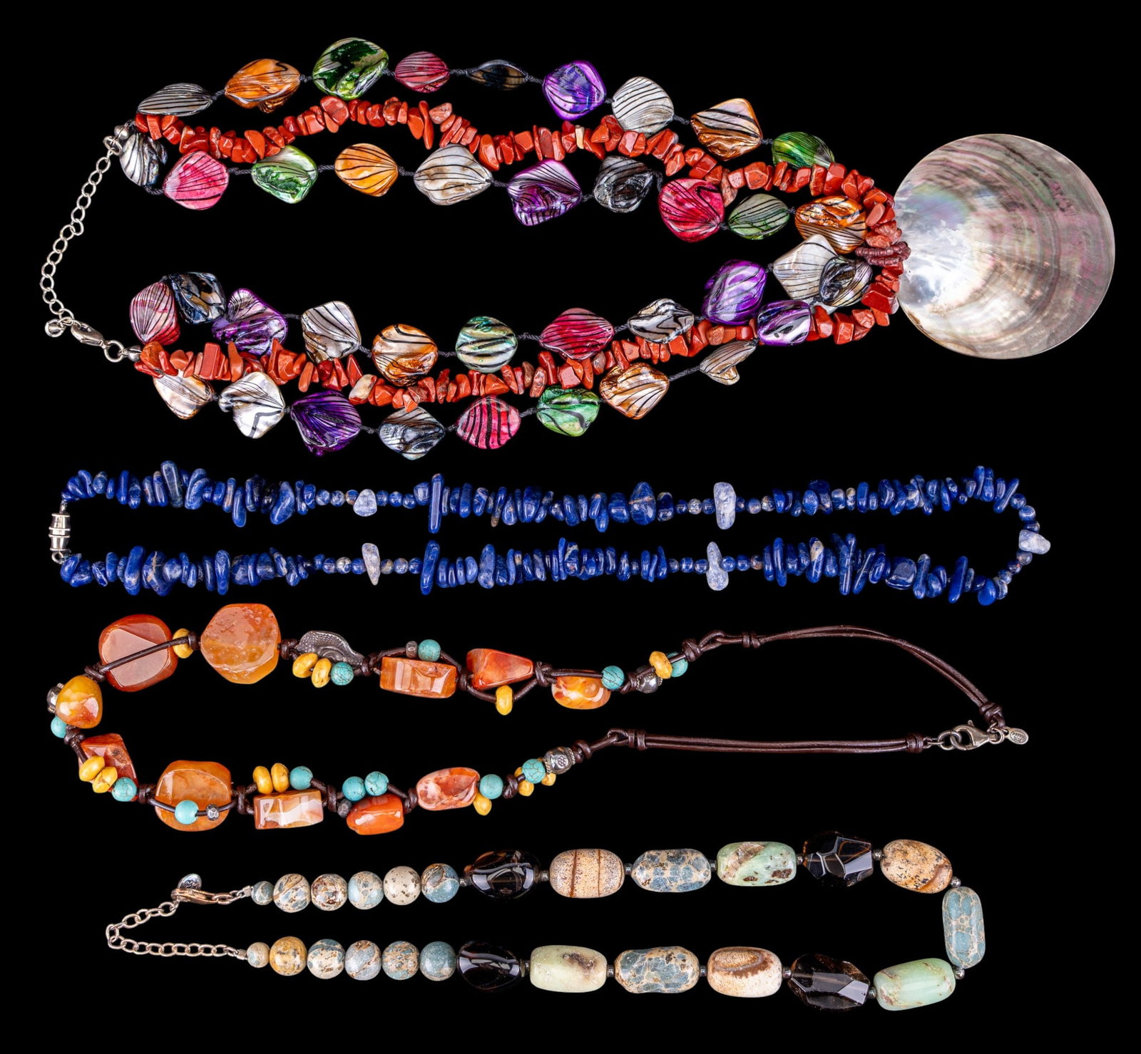 Turquoise, Lapis, and Stone Necklaces (1 of 5)