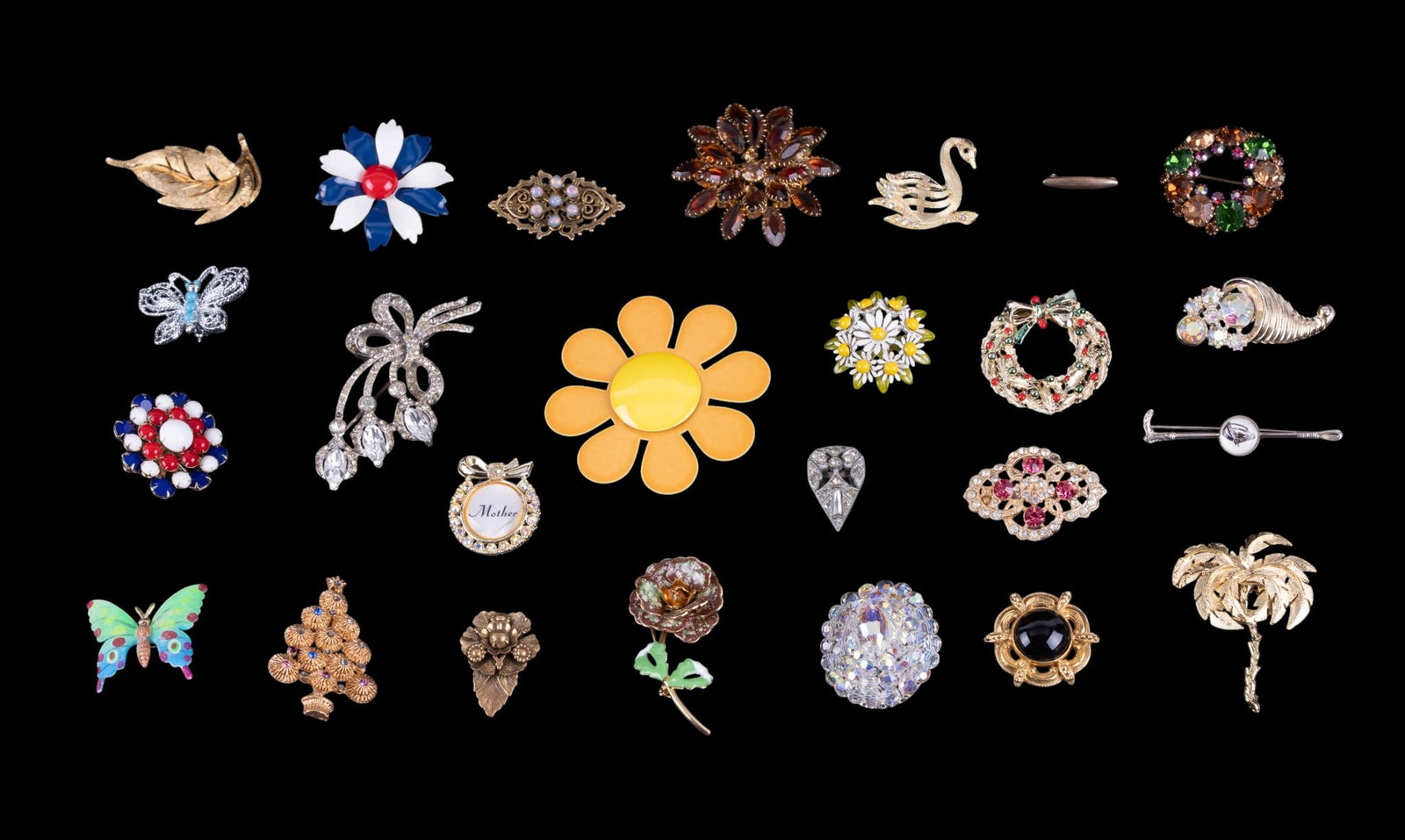 Mod, Rhinestone and Vintage Brooches (1 of 12)