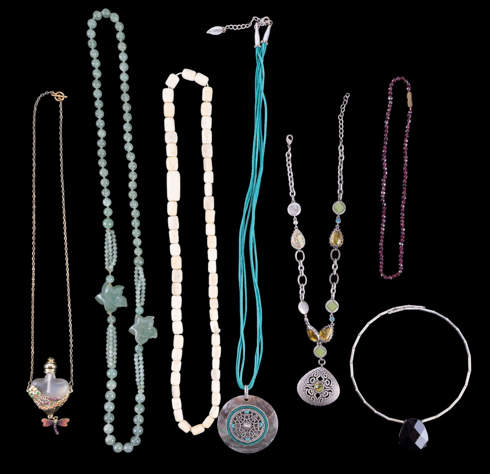 Green Hardstone and Other Necklaces (1 of 9)