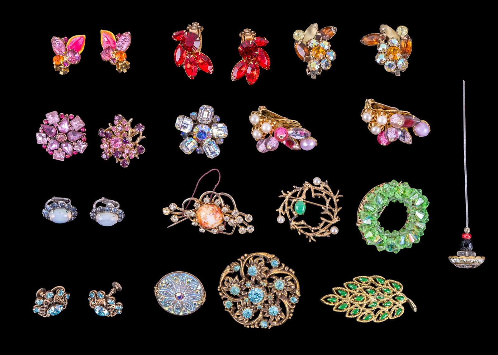 Vintage Colorful Rhinestone Brooches (1 of 13)