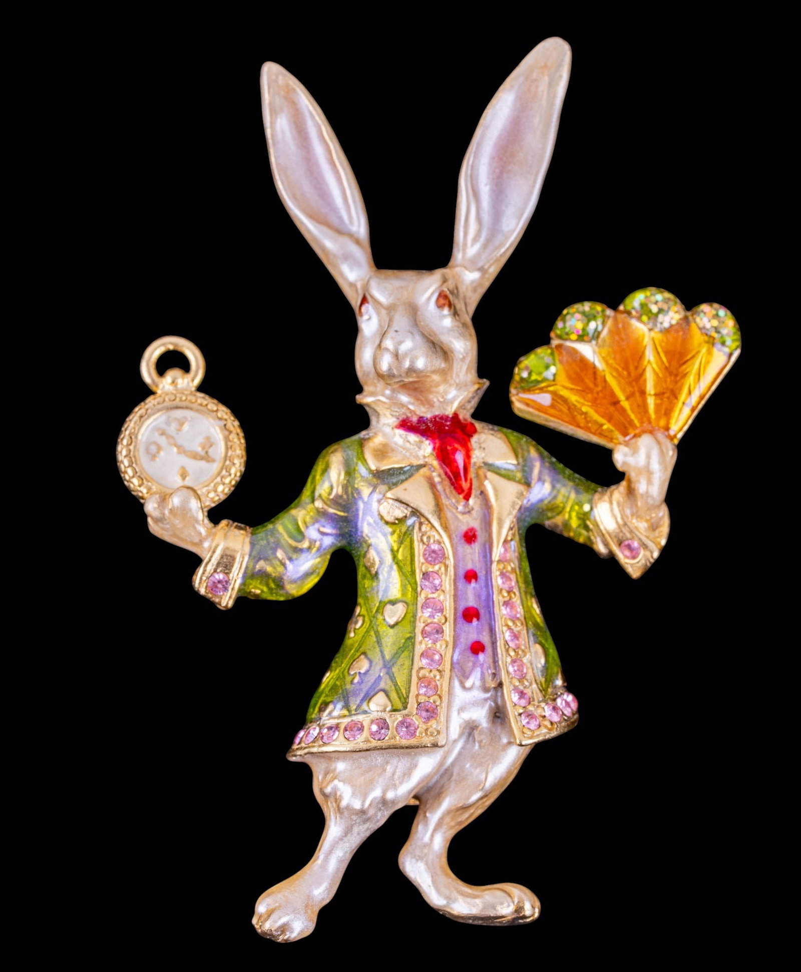 Kirk's Folly White Rabbit Enamel Brooch (1 of 5)