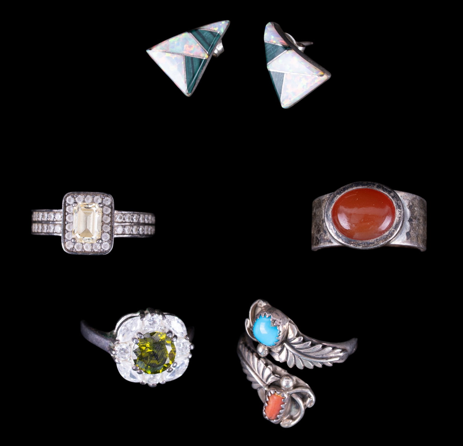 Richard Begay Navajo and Other Sterling Jewelry (1 of 13)