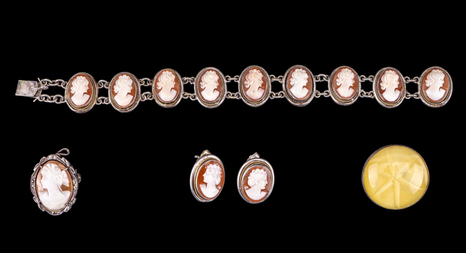 800 Silver Cameo and Other Jewelry (1 of 9)