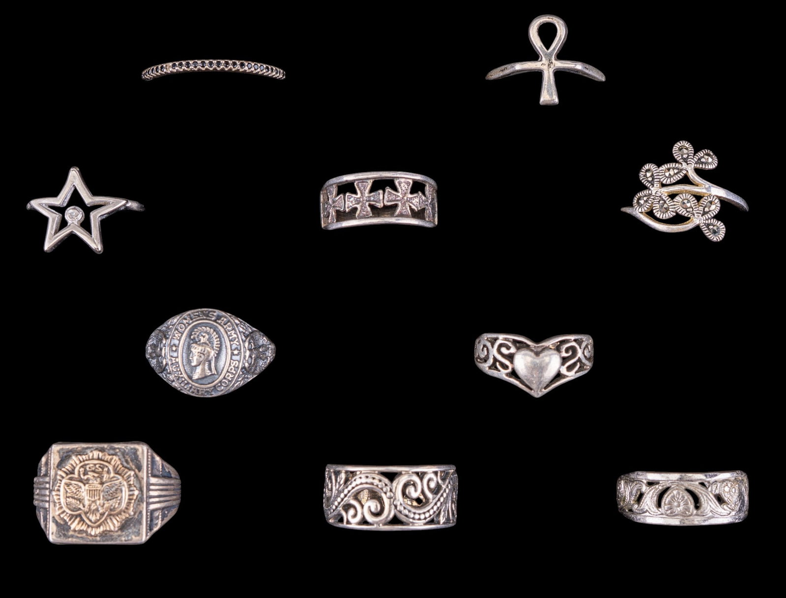 Sterling Silver Girl Scouts and Other Rings (10) (1 of 13)
