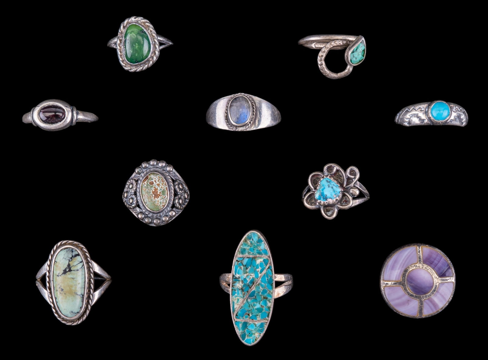 Sterling and Natural Stone Rings (10) (1 of 19)