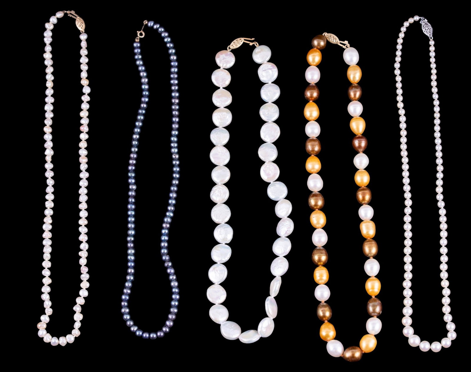 Cultured & Freshwater Pearl Necklaces, 14K Clasps (1 of 15)