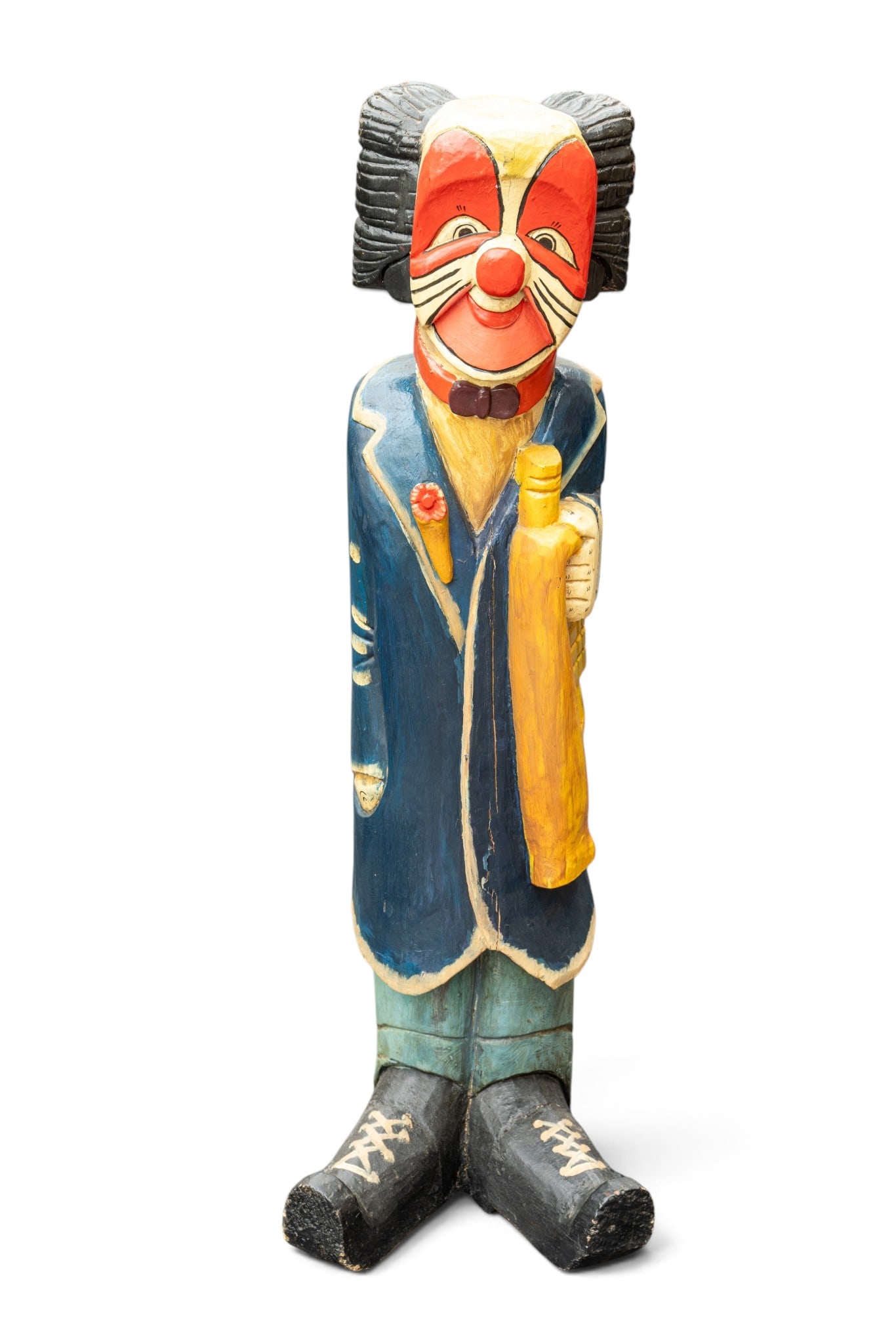 Carved Painted Clown Sculpture (1 of 11)