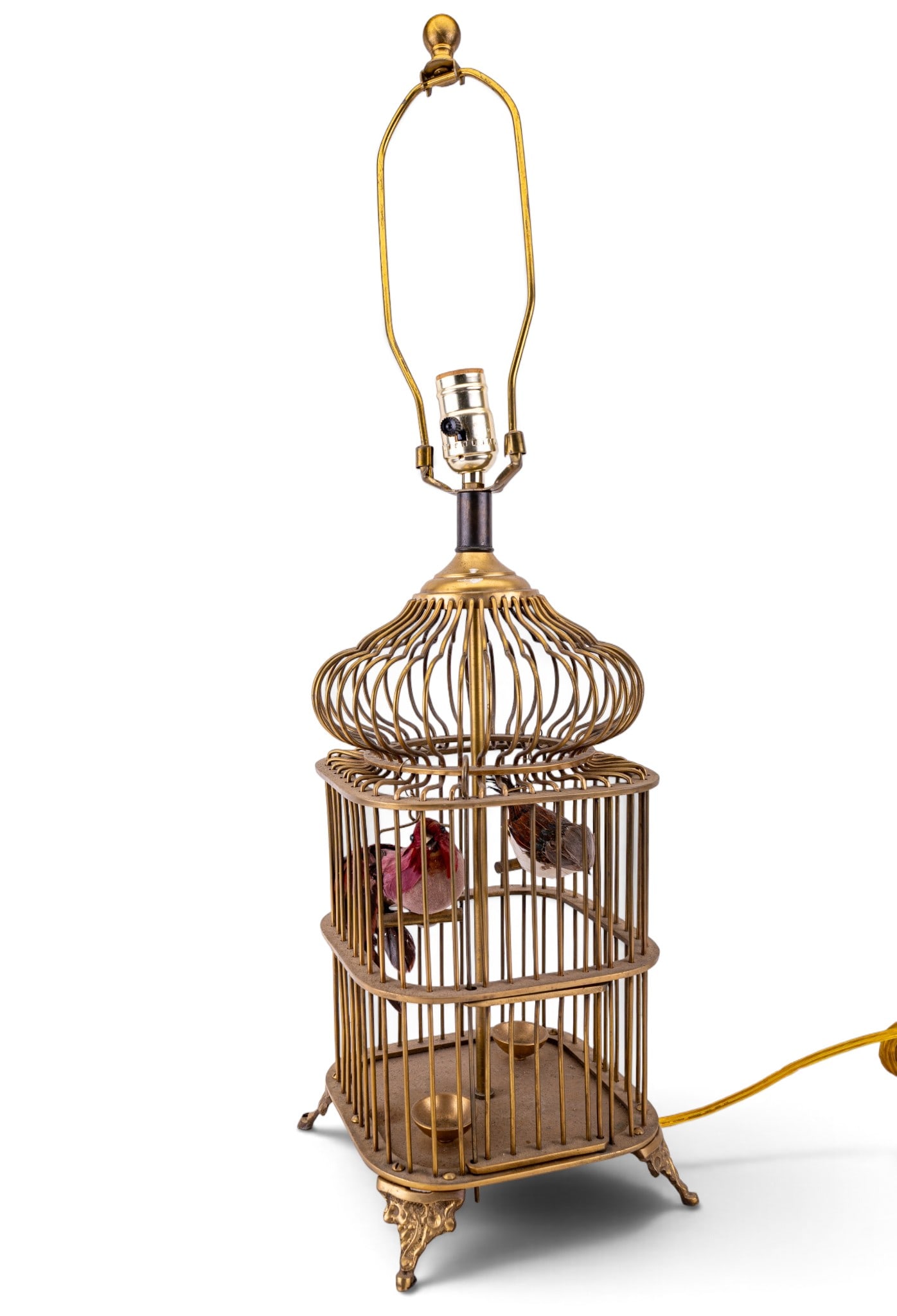 Brass Bird Cage-Form Table Lamp (1 of 13)