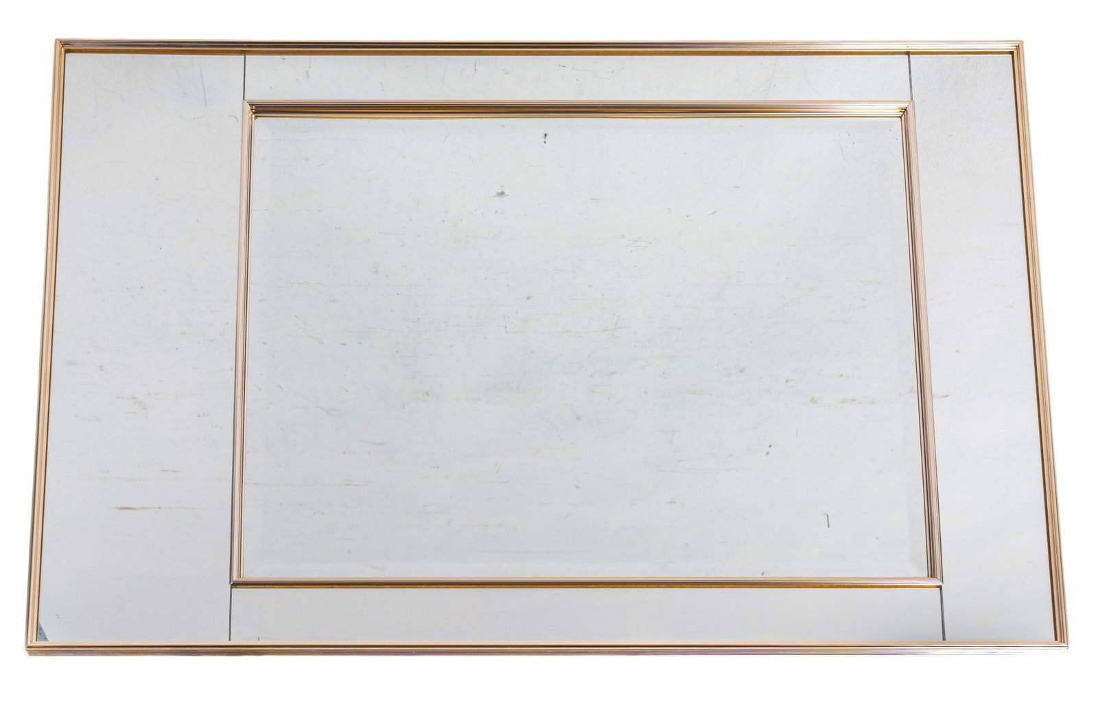 Vintage LaBarge Wall Mirror: A vintage LaBarge wall mirror featuring a separated mirror border. Measures approx. 42" H x 28.5" W. Item is heavy, special considerations should be made for pick up/shipping.
