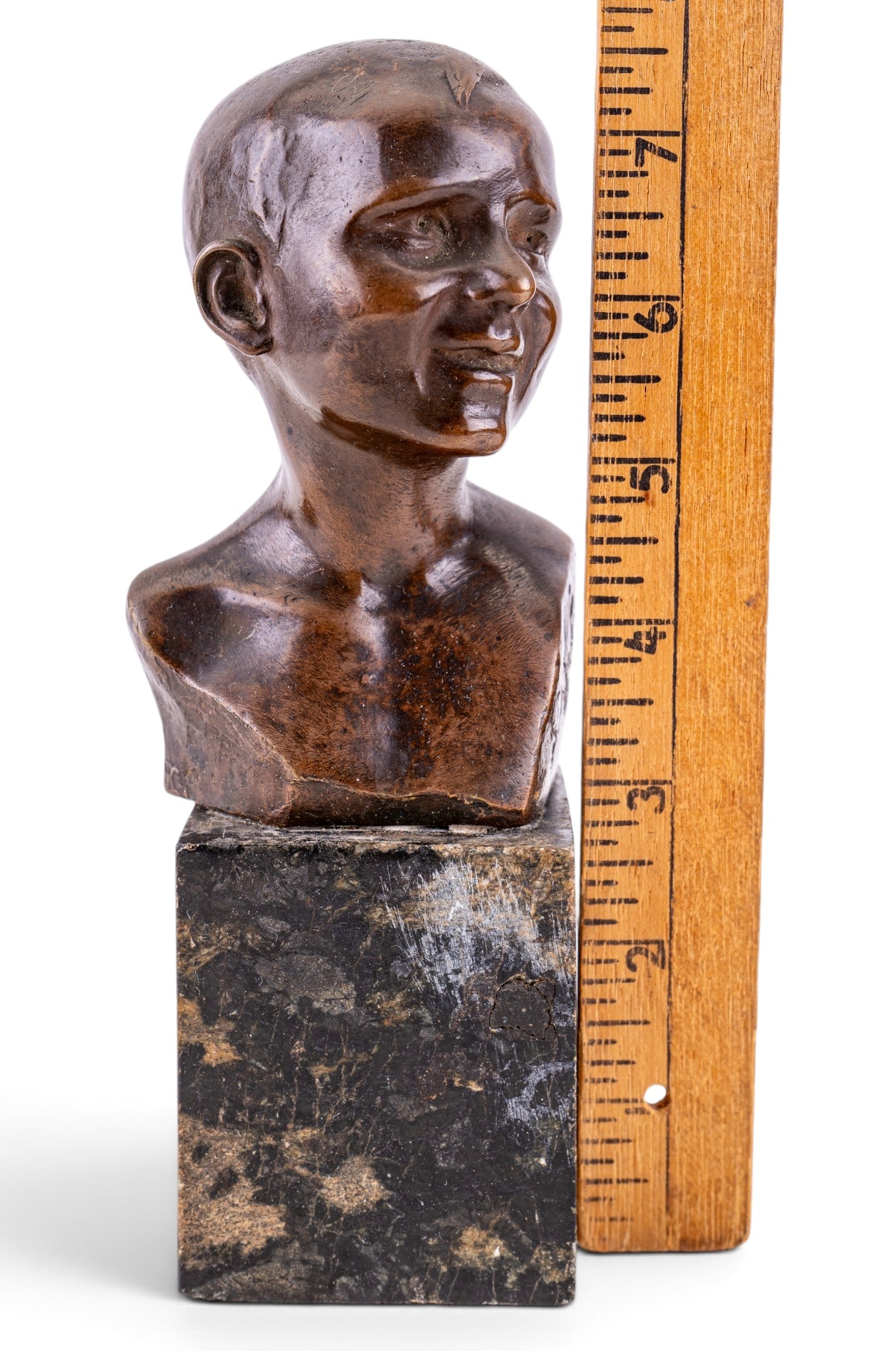 Signed Bronze Bust on Marble Base - 8