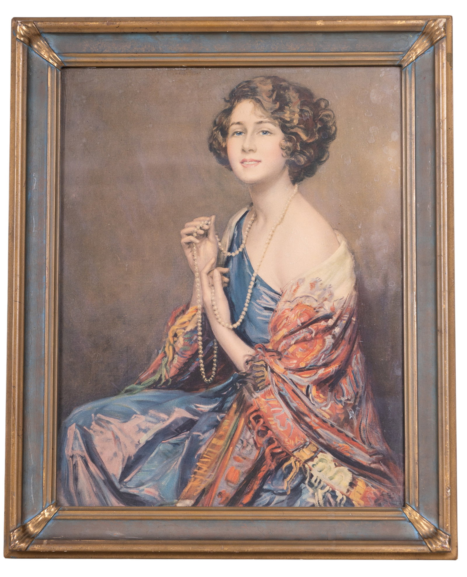 Alice Roosevelt Longworth Print: This vintage art print is titled An Old Sweetheart of Mine or The Girl with a Shawl, painted by Arthur Garratt. The subject of the portrait is Alice Roosevelt Longworth, the eldest daughter of