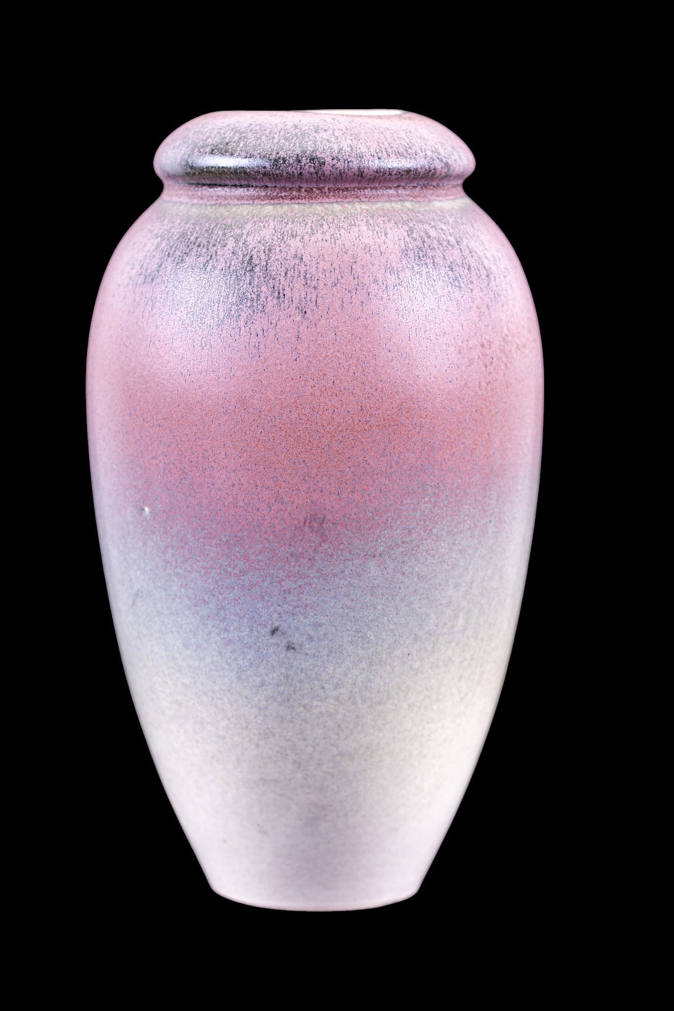 Rookwood Pottery Vase: American art pottery vase by Rookwood Pottery, shape number 10064, dated 2011. Ovoid form with matte crystalline glaze. Impressed Rookwood mark, date code MMXI. Measures approx. 8.5" H.