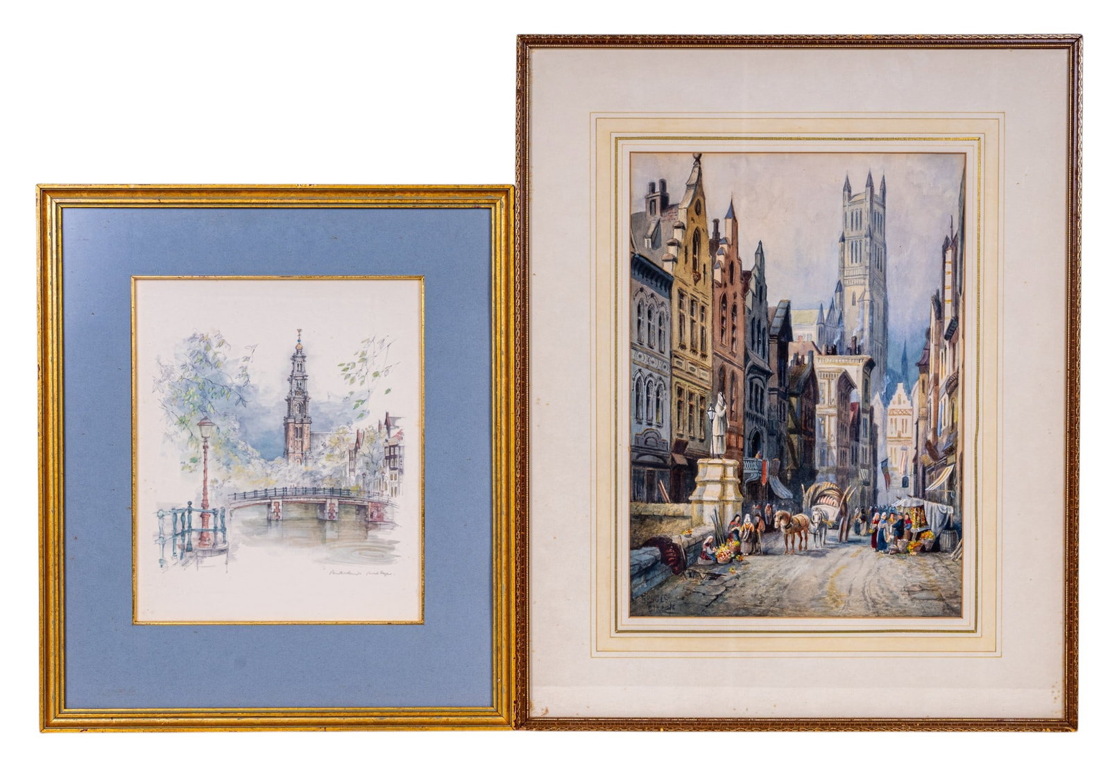 Framed European City Views, Watercolor + Print (1 of 12)