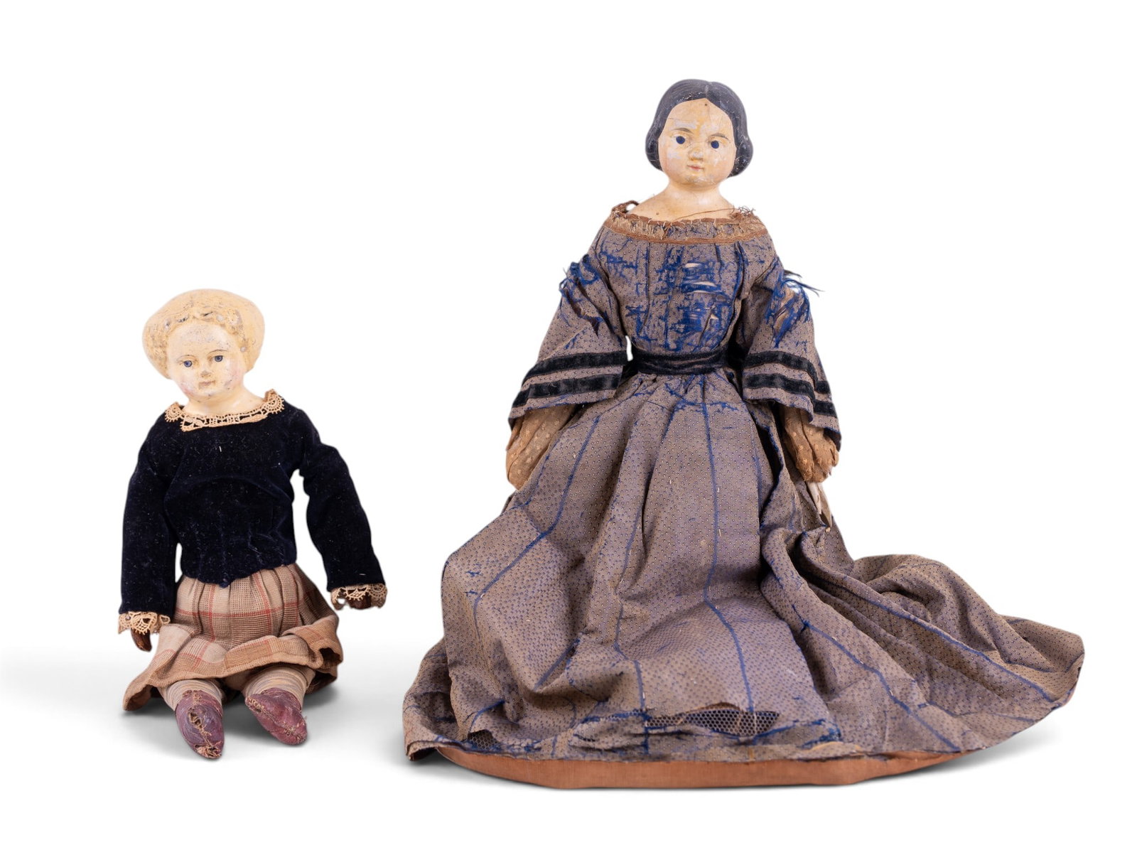19th C Papier Mache China Head Dolls (1 of 9)