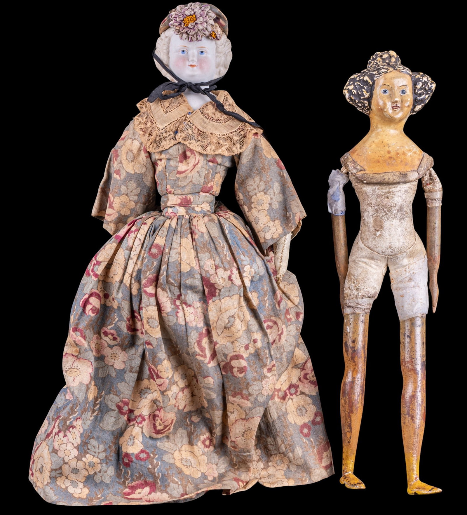 Papier Mache & Bisque Head Dolls (1 of 11)