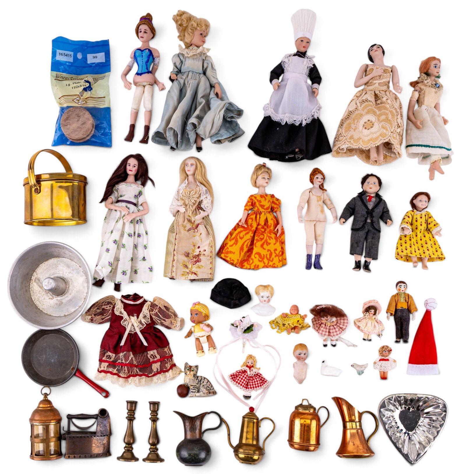Miniature Bisque Dolls and Doll House Accessories (1 of 8)