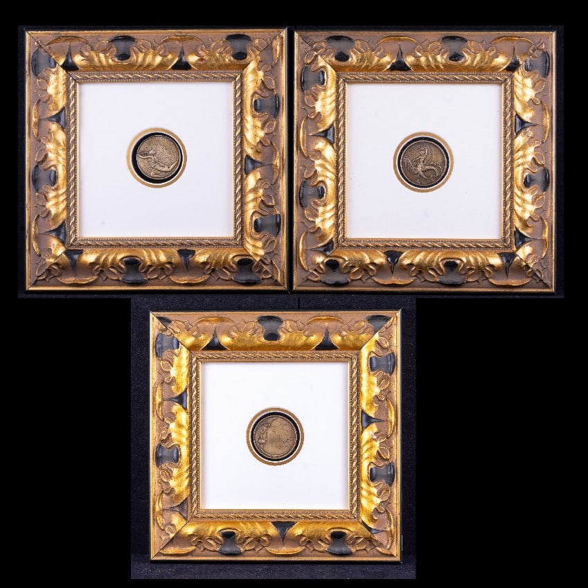 Bronze Medallions by Erte, Series of Three Framed (1 of 13)