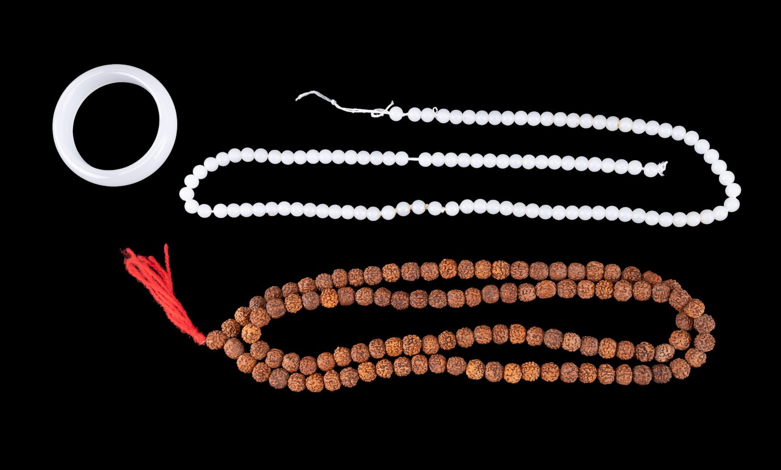 Chinese Mala Prayer Beads, White Hardstone (1 of 6)