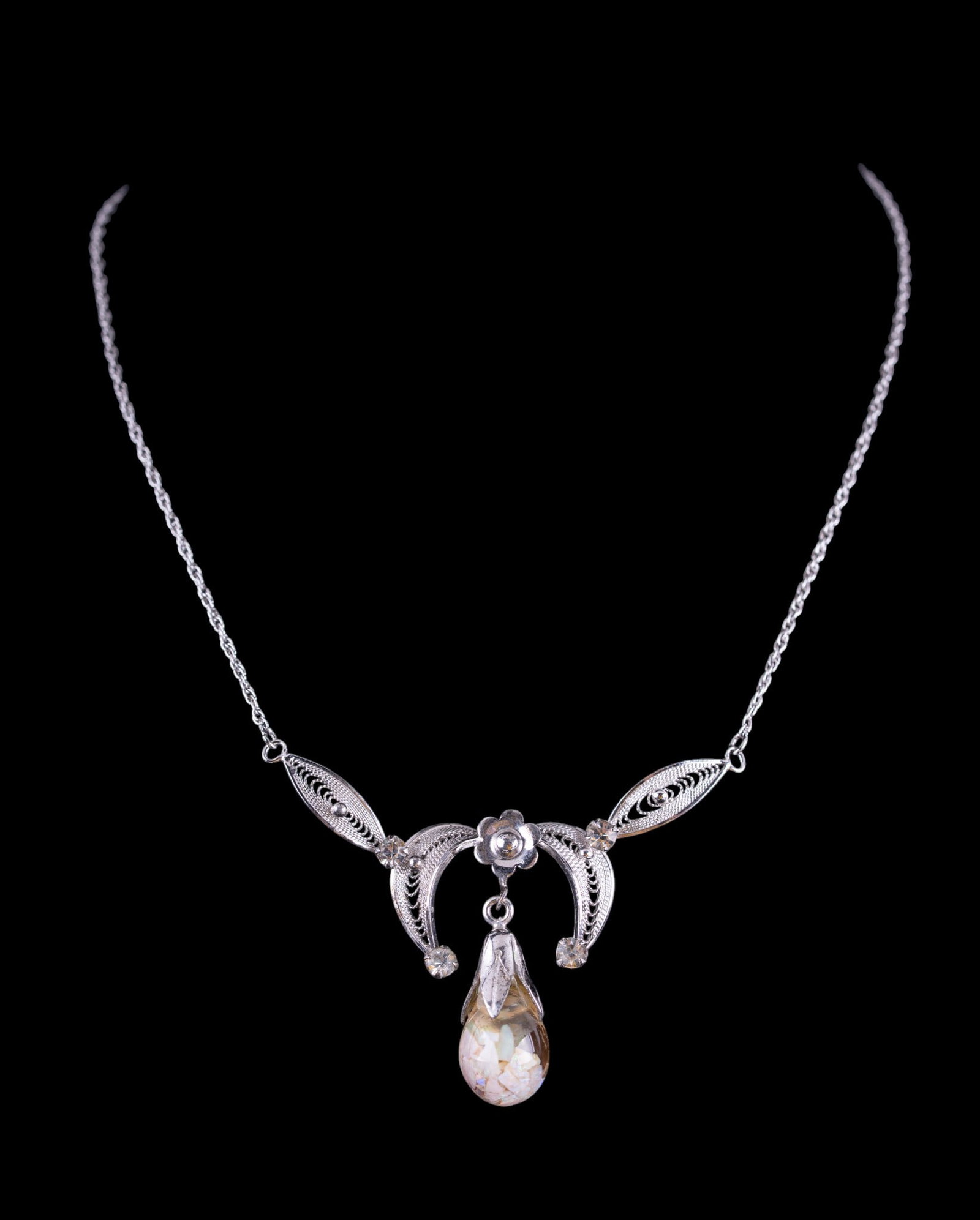 Opal and Sterling Silver Necklace (1 of 4)