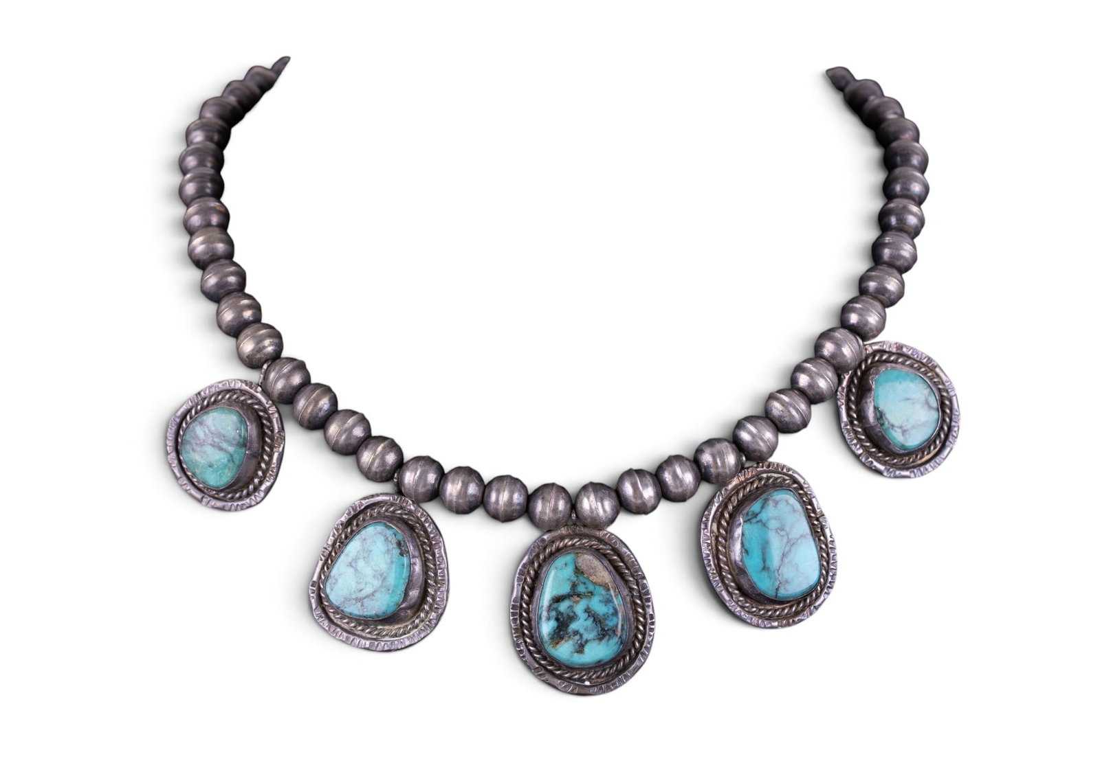 Turquoise and Silver Native American Style Necklac (1 of 3)