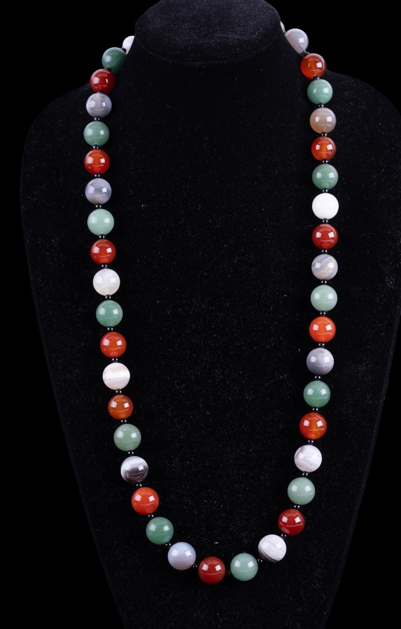 Agate and Jade Gumball Style Necklace (1 of 4)