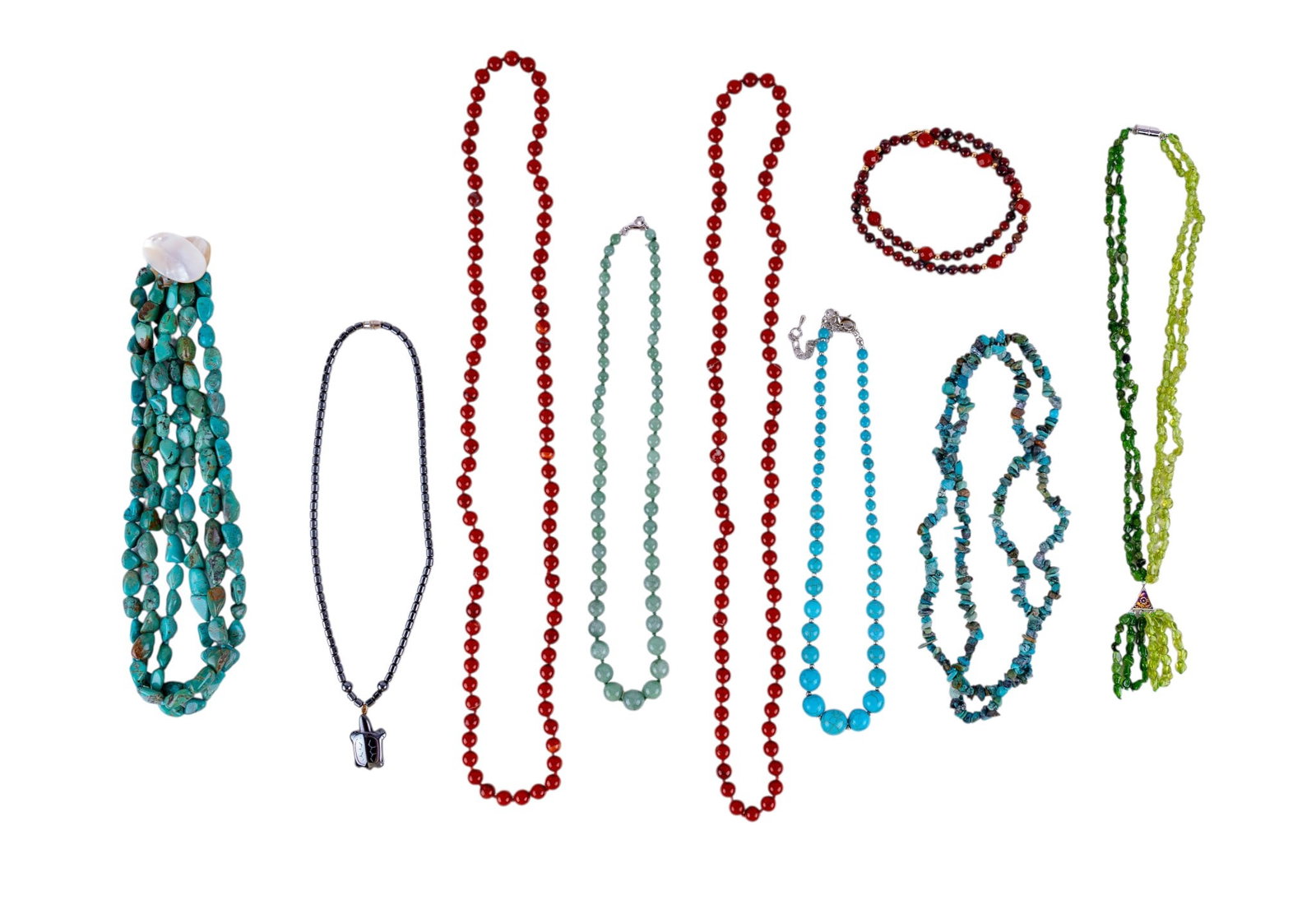Turquoise, Peridot and Vintage Necklaces (1 of 9)
